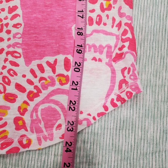 Lilly Pulitzer Duval Linenโ Top Small Coral Elephant Breathable Lightweight M - Picture 13 of 15